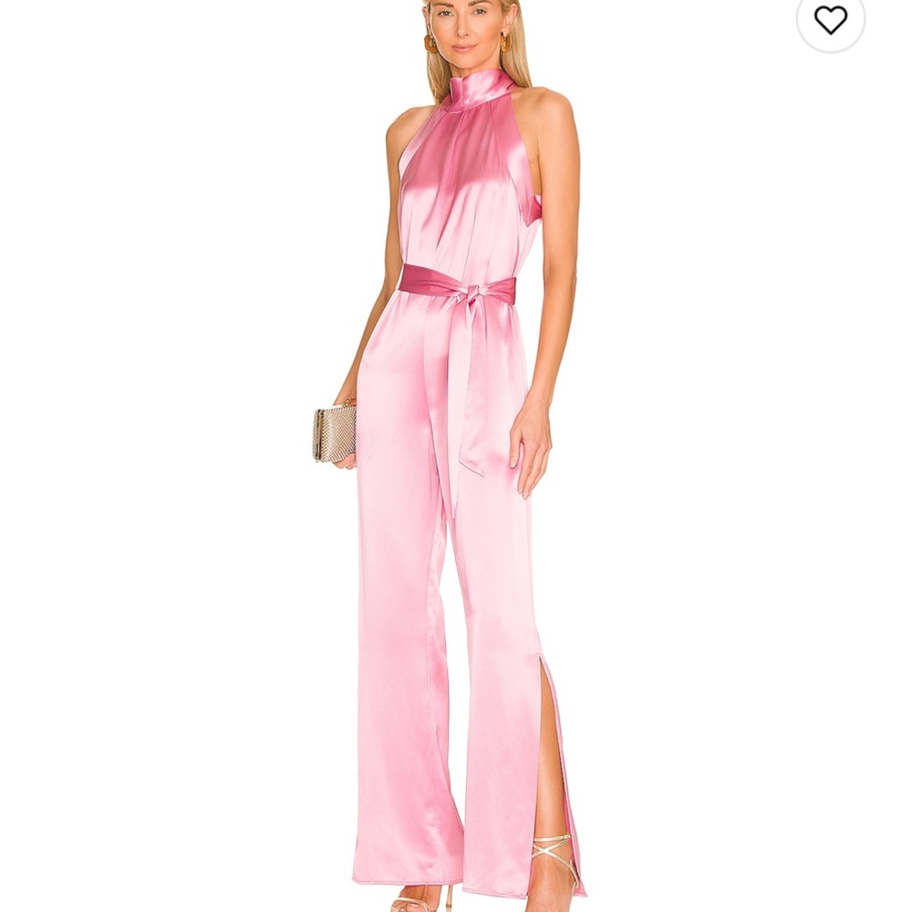 Something Navy Silk Halter Jumpsuit